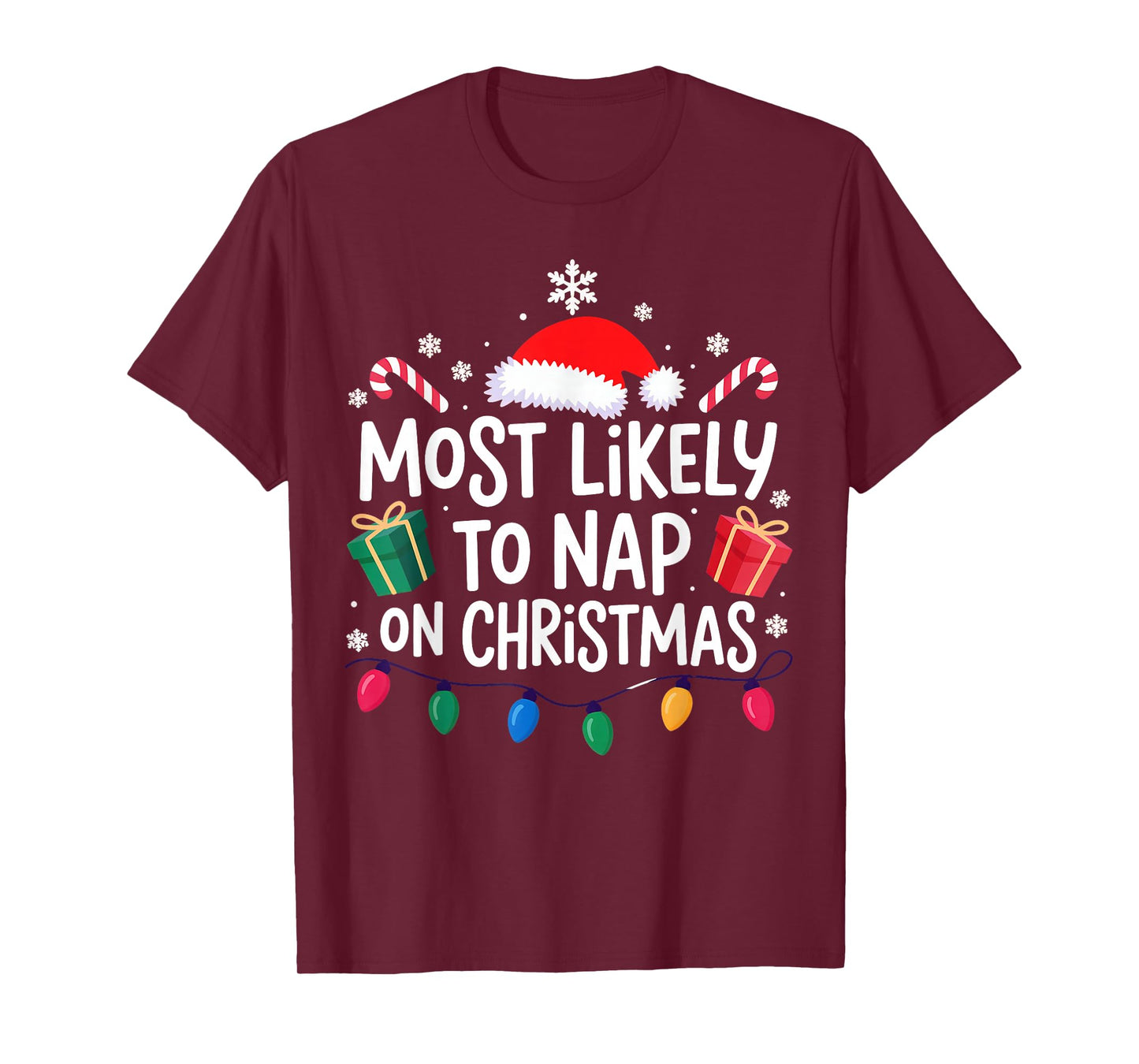 Most Likely to Nap On Christmas Family T-Shirt
