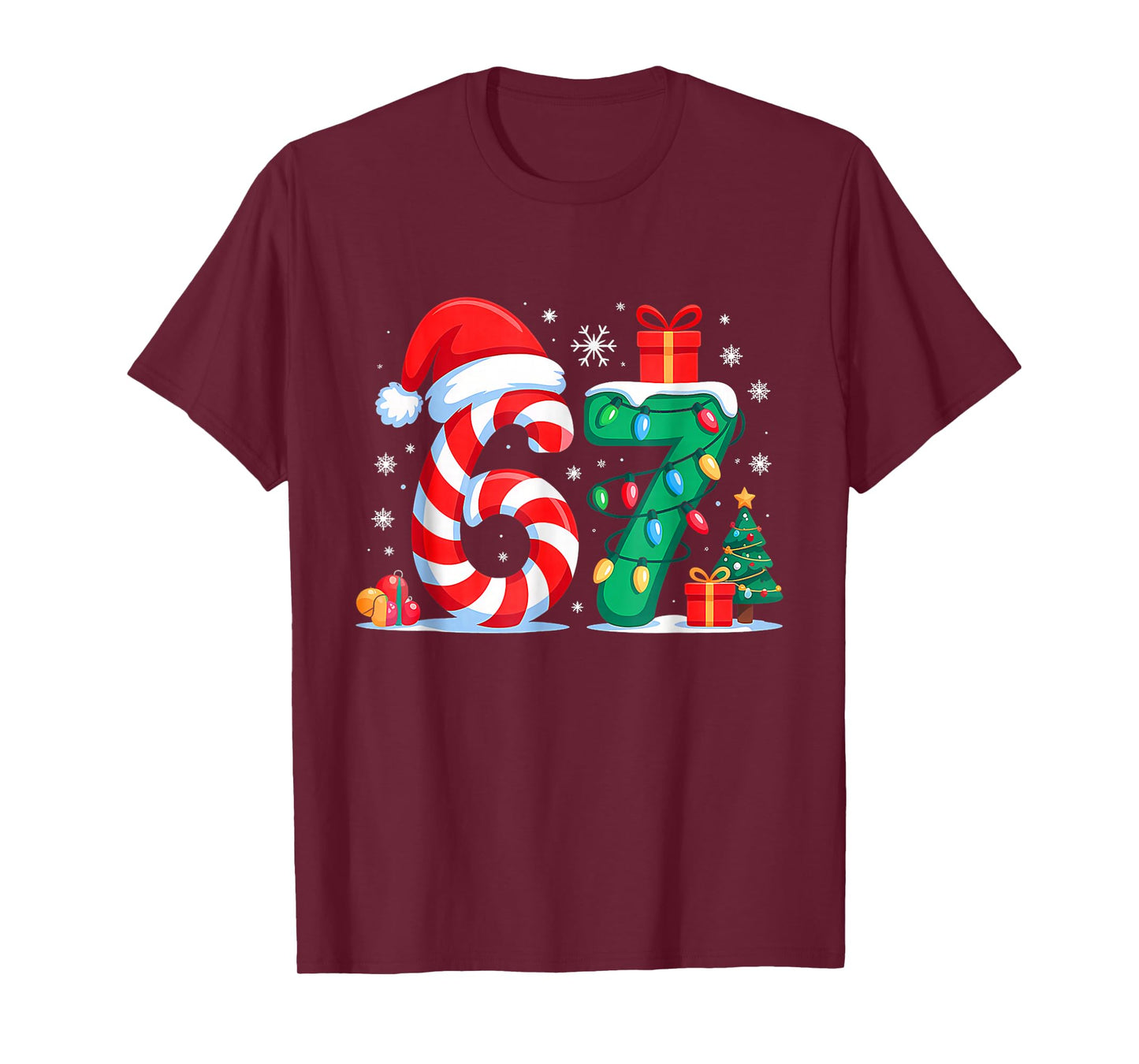 Funny 67 Christmas 6 7 Six Seven Meme 6 7 Matching Couples T-Shirt