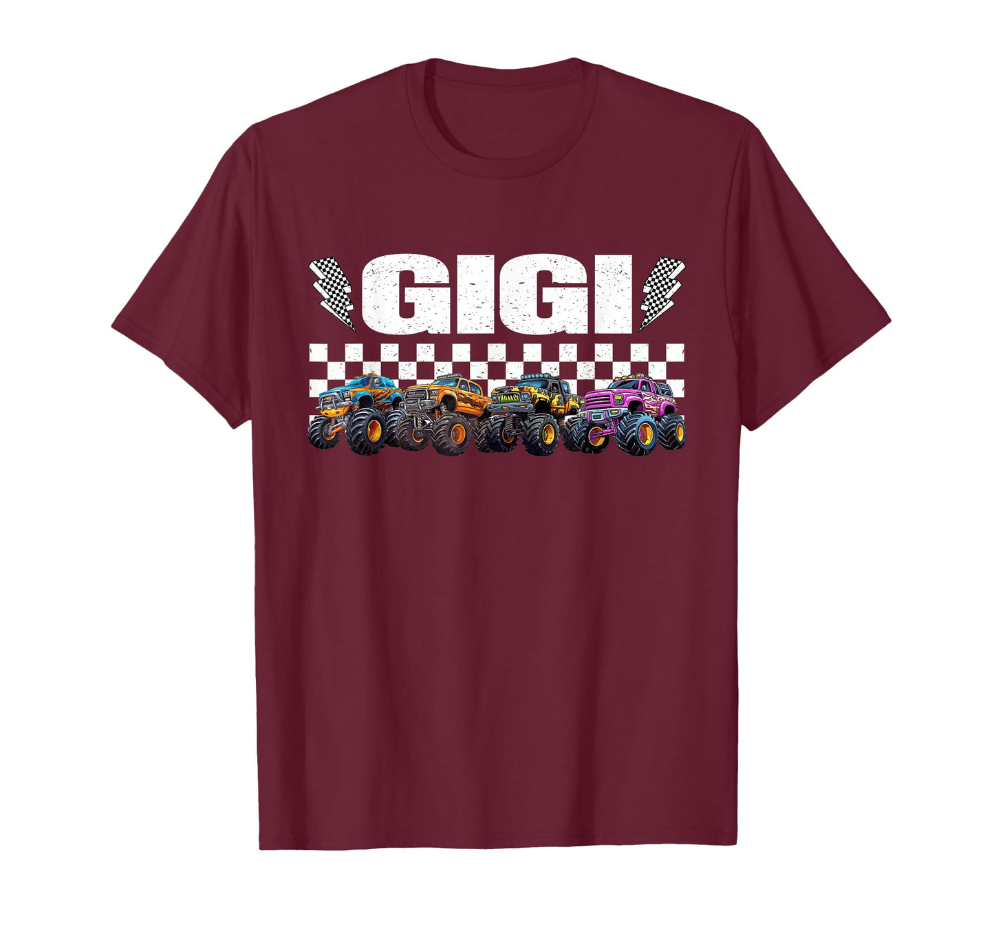 Gigi Retro Monster Truck Family Crew Birthday Matching T-Shirt