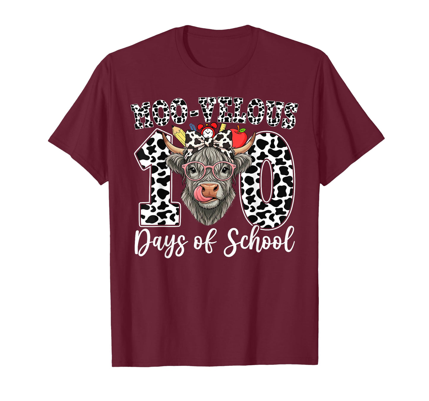 Moo-Velous 100 Days of School Girls 100th Day of School T-Shirt