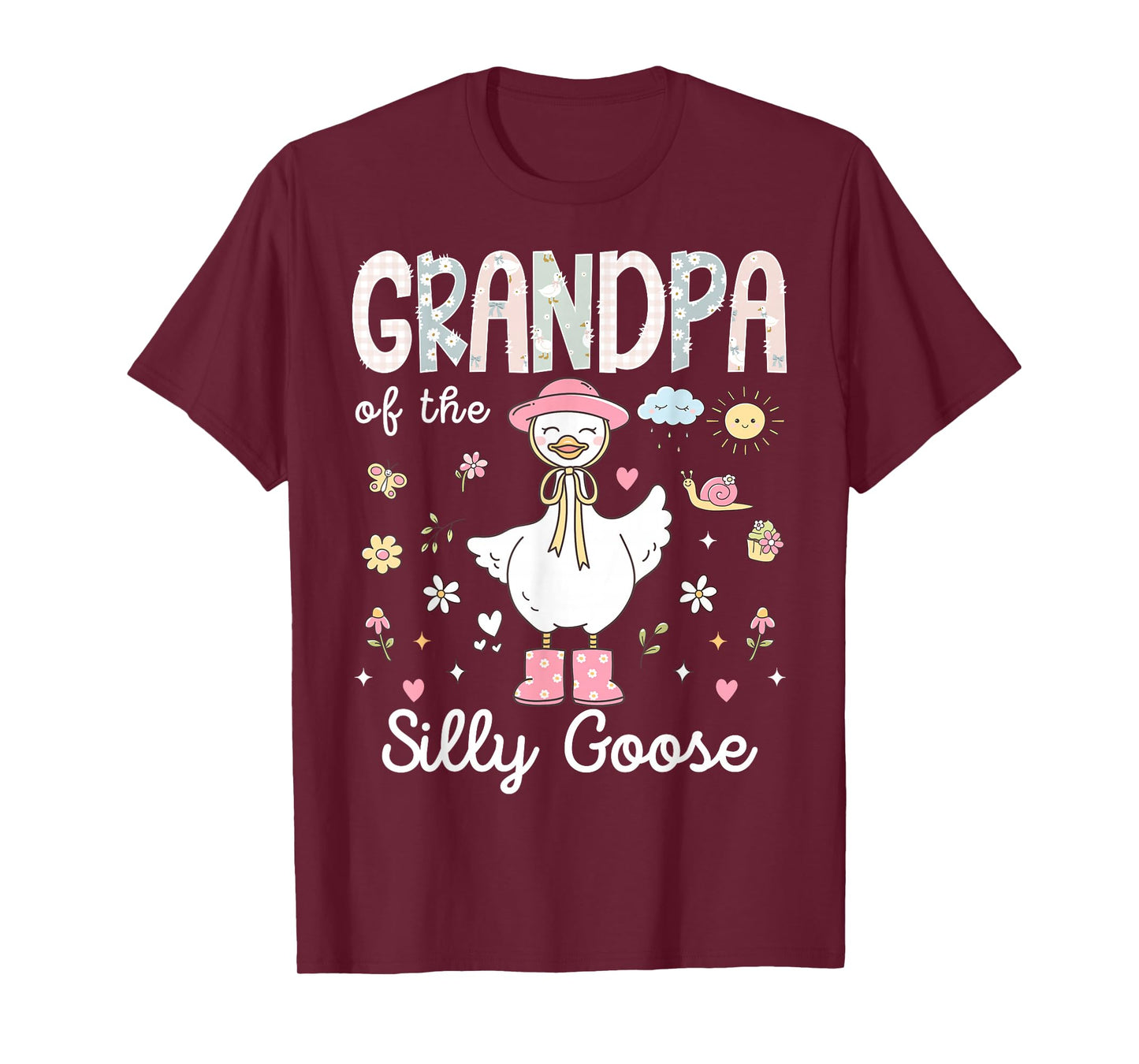 Grandpa of The Silly Goose 1st Birthday Girl Family Matching T-Shirt
