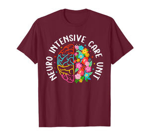 Neurology Intensive Care Unit Flowers Neuro ICU Nurse T-Shirt