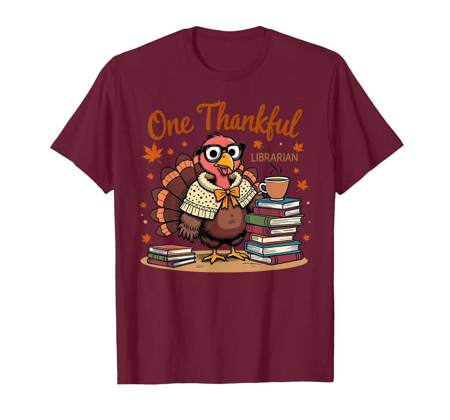 One Thankful Librarian Turkey Thanksgiving T-Shirt