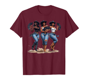 Black History Month Cowgirl Western Afro Black Women African T-Shirt