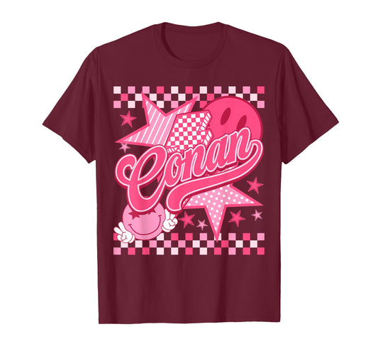 Girl Conan Groovy Retro First Name Personalized 80's T-Shirt