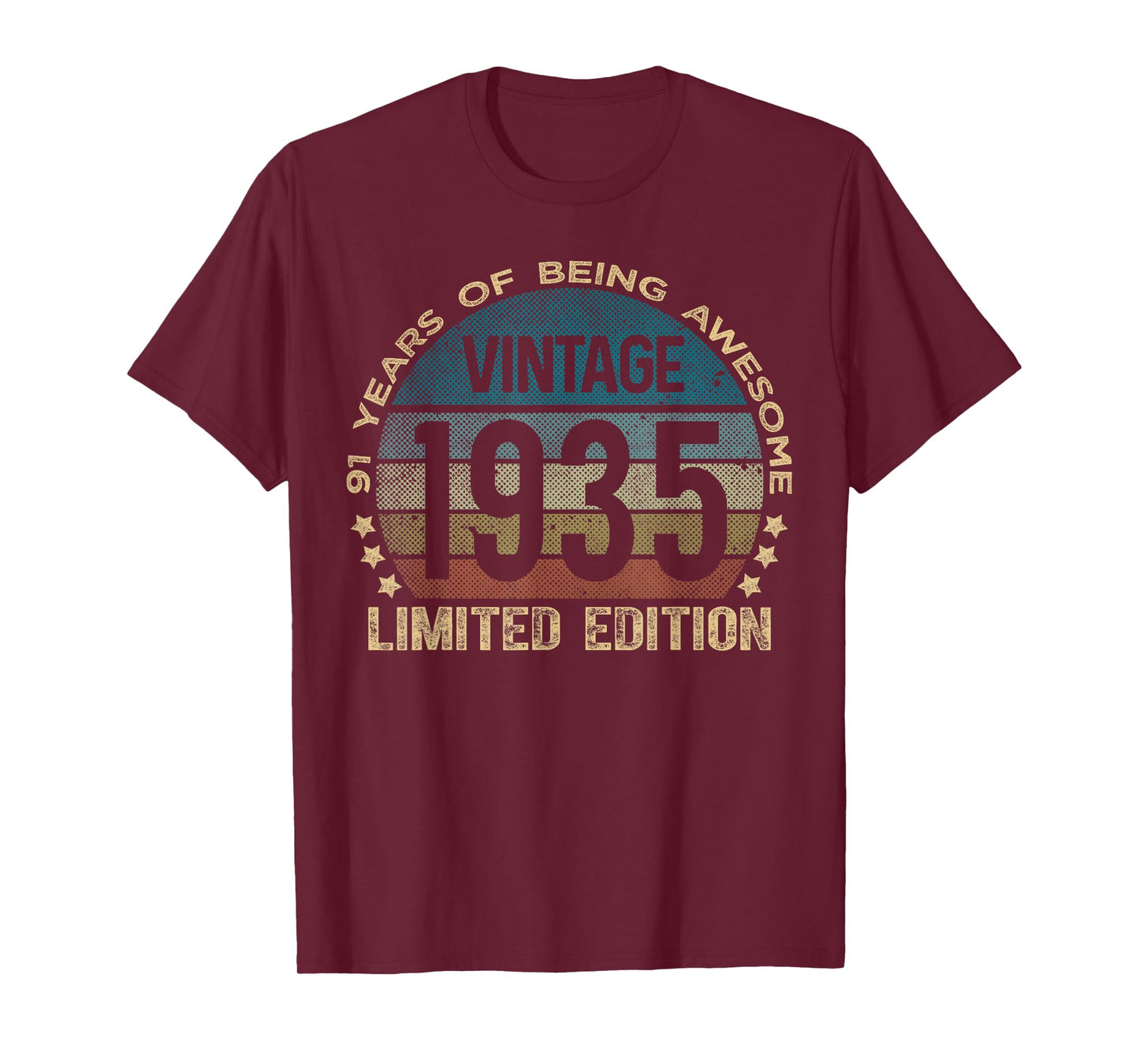 91 Year Old Gifts Vintage 1935 Limited Edition 91st Birthday T-Shirt