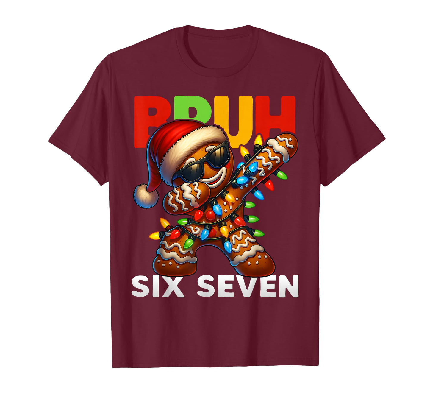 67 Christmas Bruh Funny 67 Gingerbread Dabbing Kids Boys Dab T-Shirt