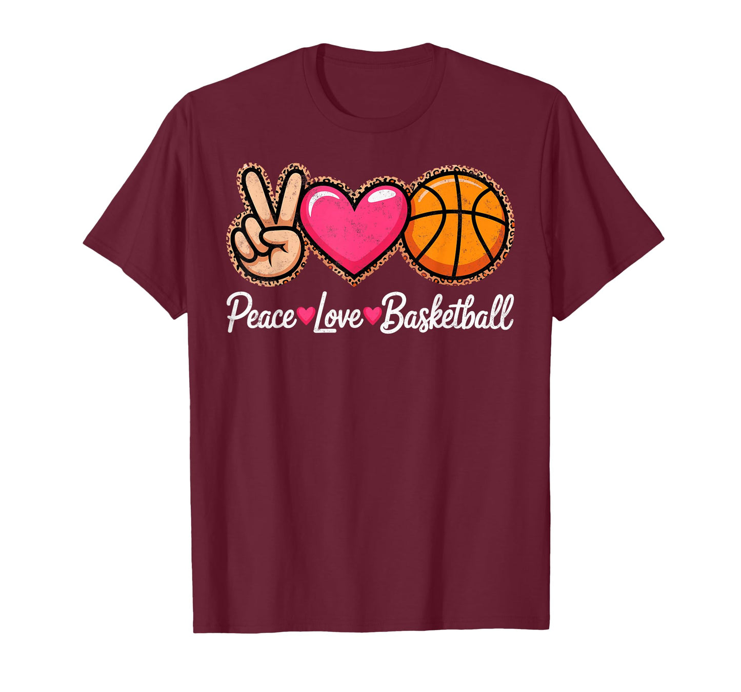 Peace Love Basketball Player Mom Grandma Fan Basketball Tee T-Shirt