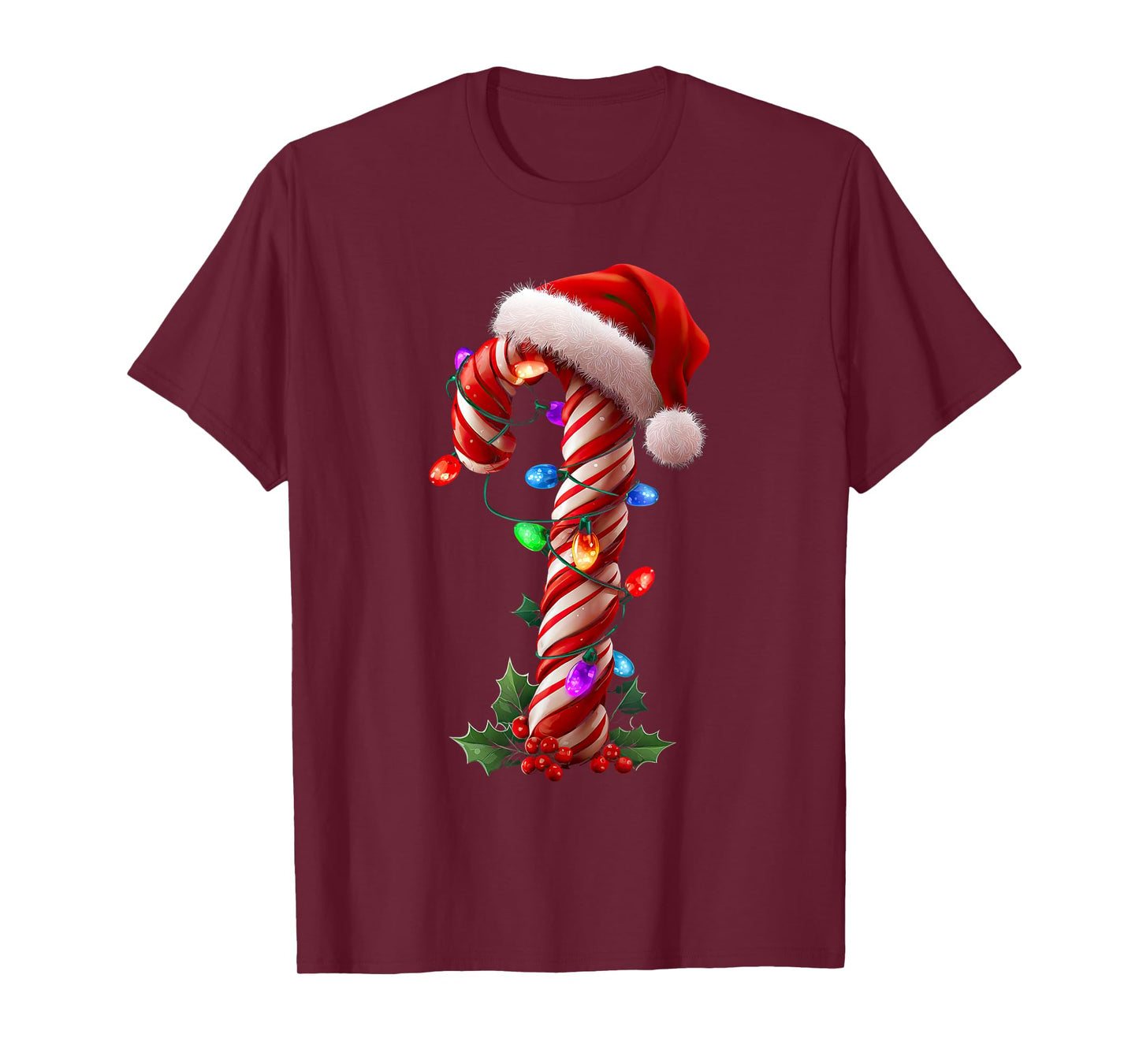 Candy Cane Christmas Design Boys Girls Kids Adults T-Shirt
