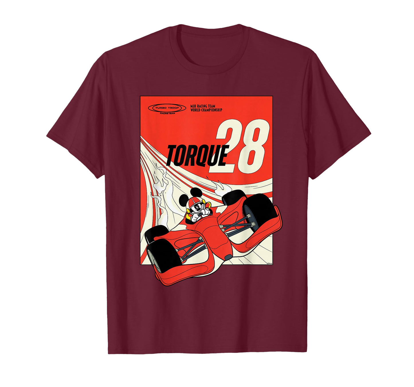 Disney Racing Mickey Mouse Torque 28 Turbo Troop Race Car T-Shirt