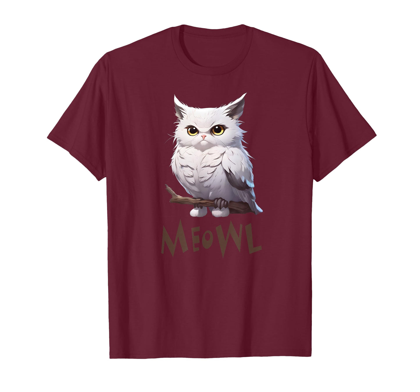 Meowl - Funny Meow Cat Owl Brainrot Meme Teen Kids Gaming T-Shirt