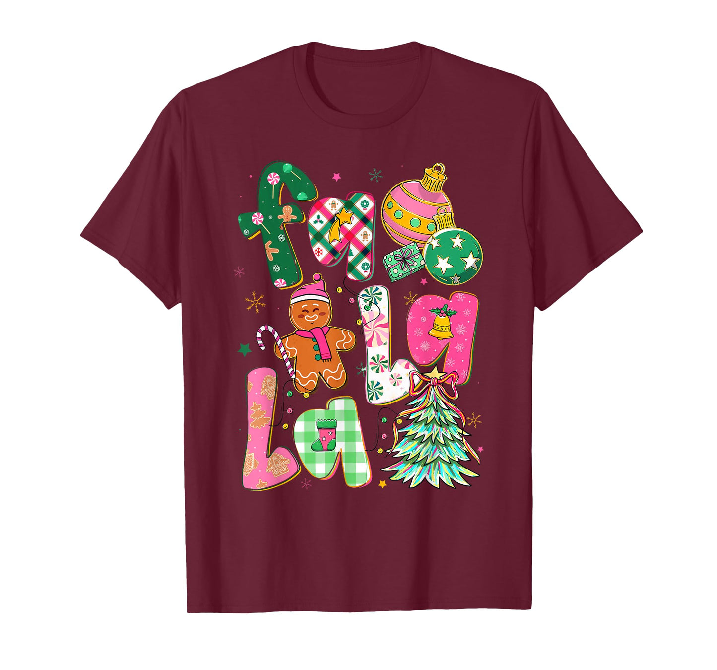Falala Funny Xmas Song Christmas Retro Women Girls Kids T-Shirt
