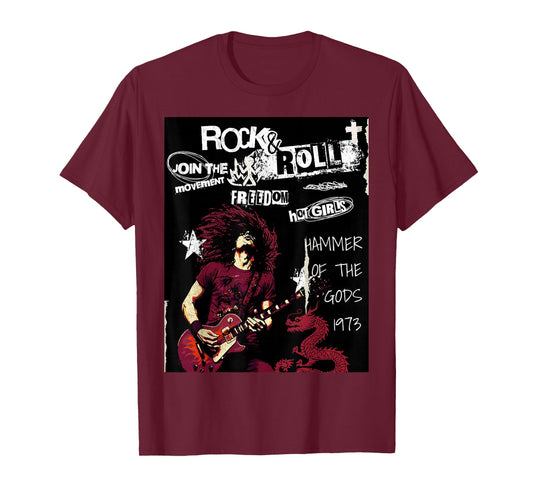 Rock & Roll Electric Guitar Rebellion 1973. Underground Punk T-Shirt