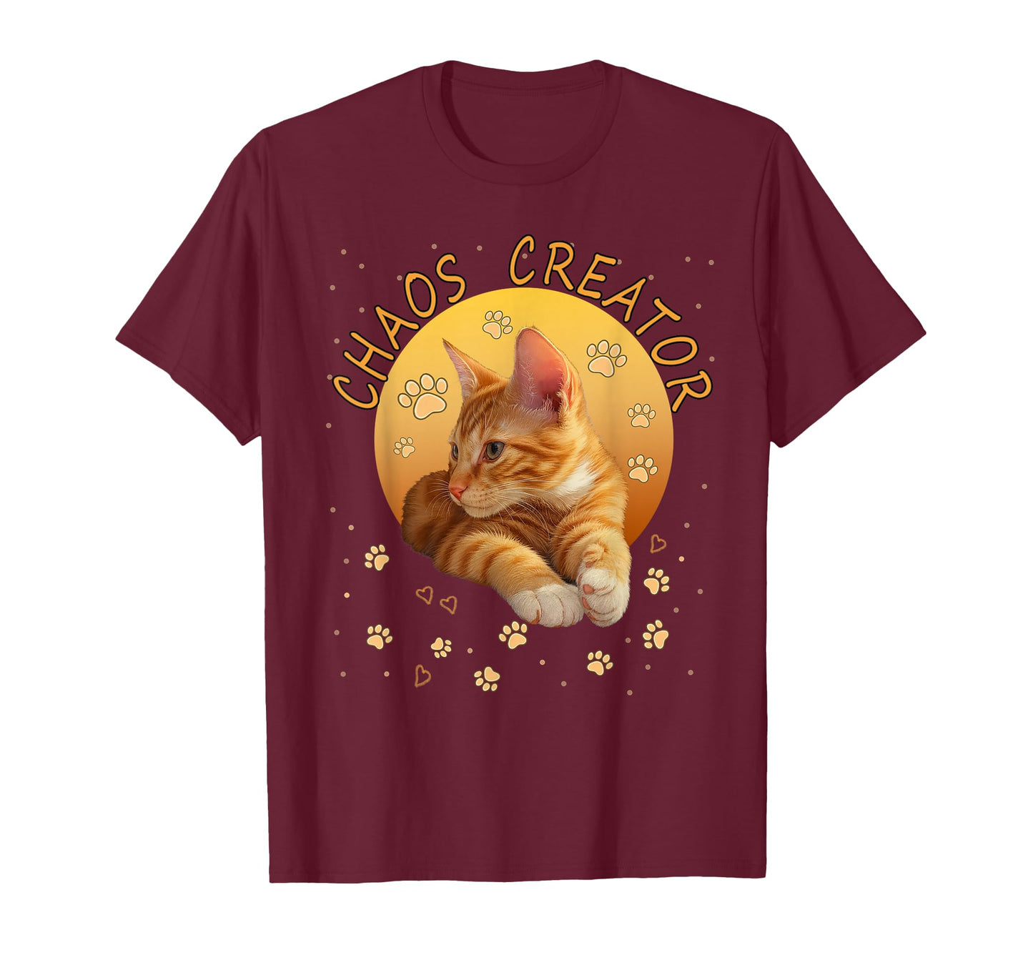 Orange Tabby Ginger Kitten Cat Lovers Mom Dad Chaos Creator T-Shirt