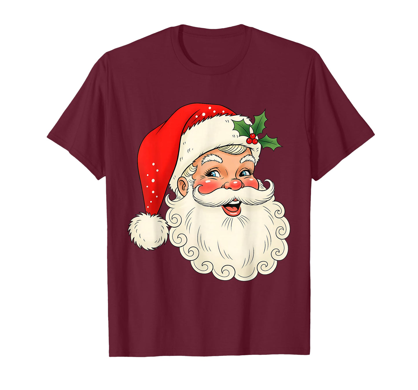 Vintage Santa Claus Face Retro Christmas Old Fashioned Xmas T-Shirt