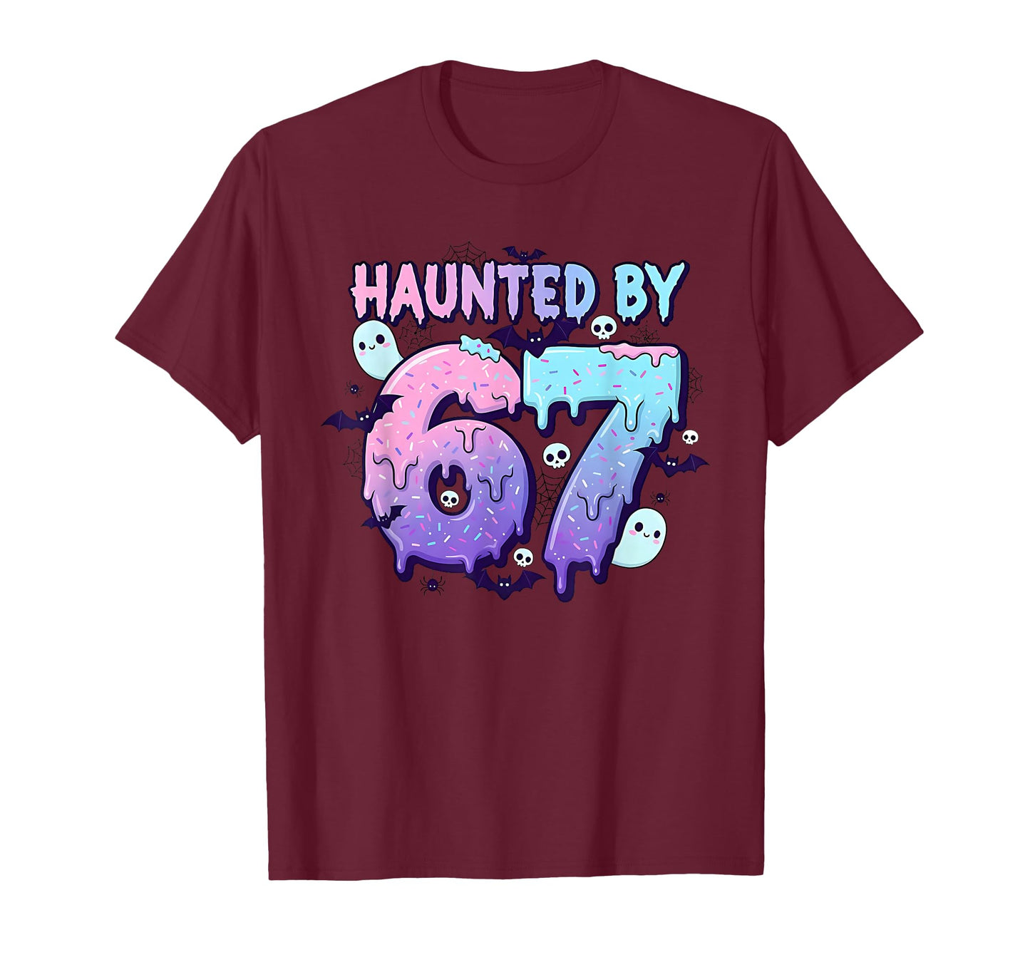 Haunted by 67 Drippy Ghost Meme Funny Halloween Girls Boys T-Shirt