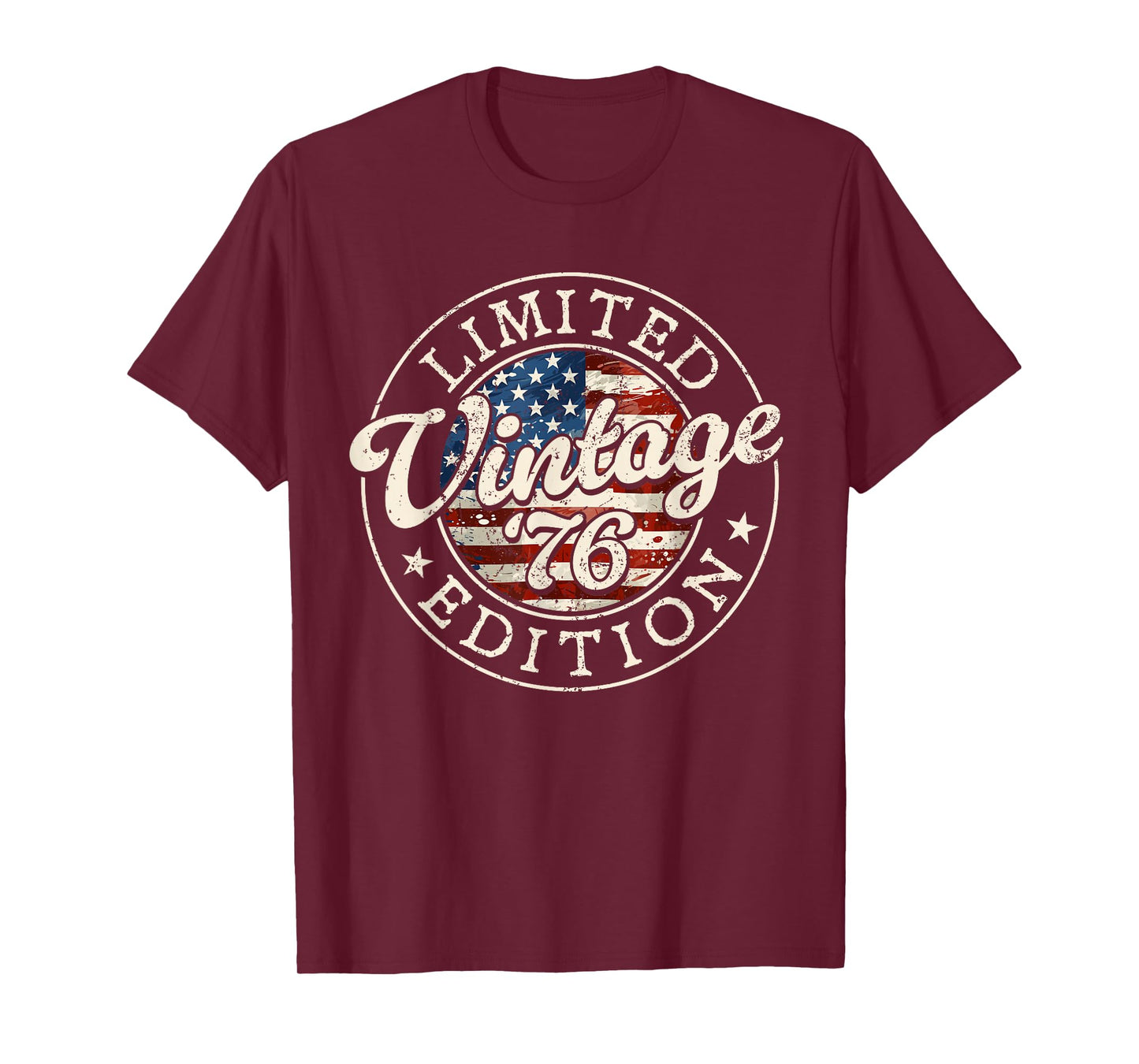 50 Years Old Gifts Vintage 1976 American Flag 50th Birthday T-Shirt