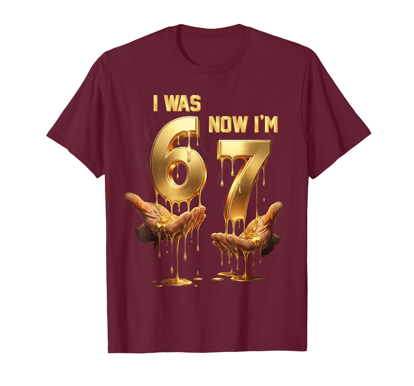 I was 6 Now I'm 7 Birthday Boys Kids Gold Drip 7th Birthday T-Shirt