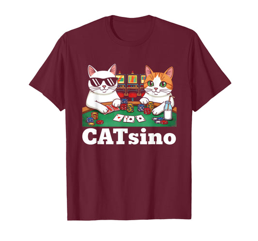 Catsino Casino Funny Cat Gambling Lover Betting T-Shirt