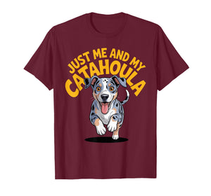 Cute Cartoon Pet Breed Leopard Dog Just me and My Catahoula T-Shirt