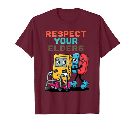 Respect Your Elders Gaming Control Retro Funny Gamer T-Shirt