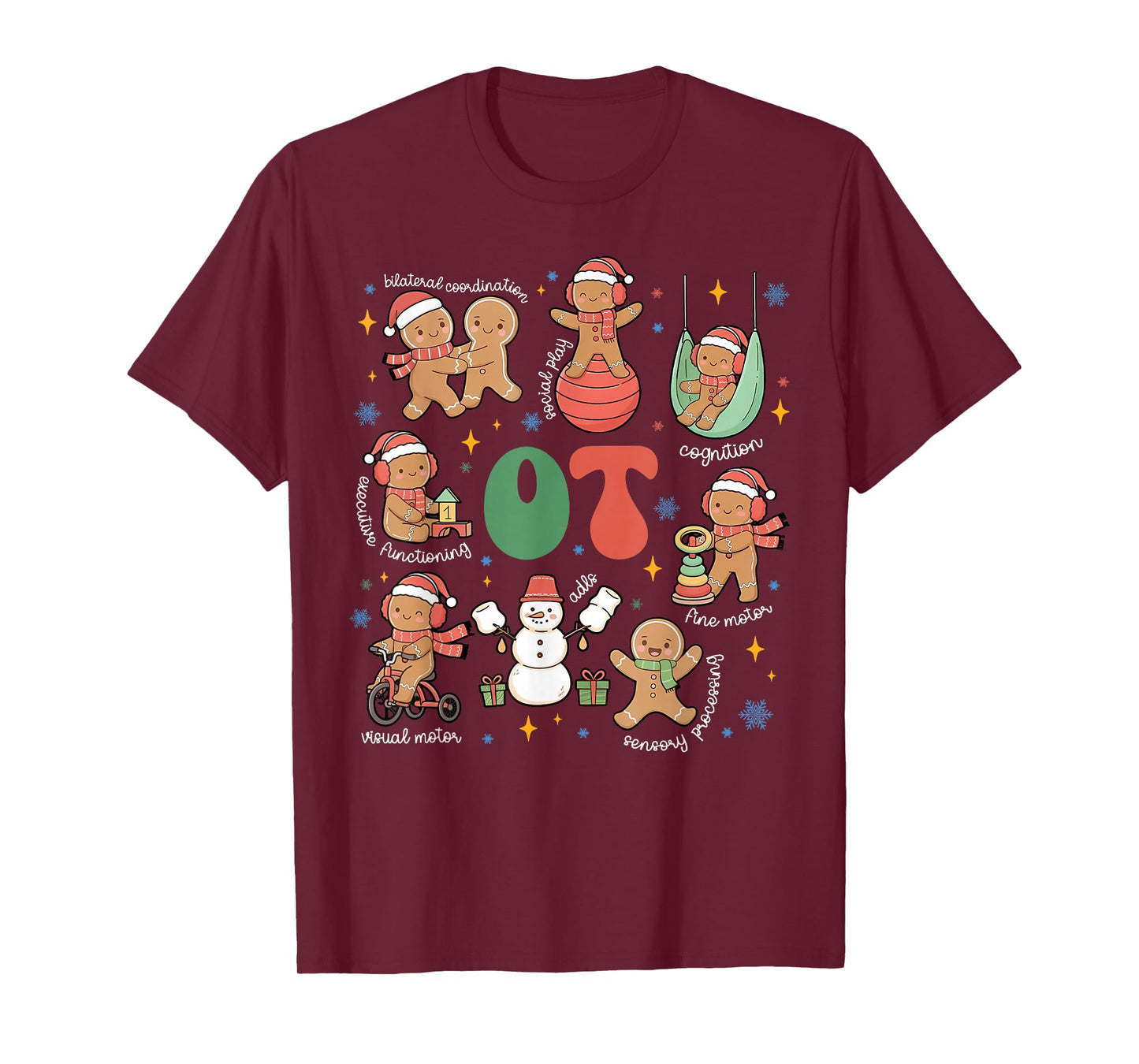 Occupational Therapy OT Gingerbread Christmas Pediatric OTA T-Shirt