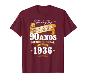 Vintage 90th Birthday Men Funny 1936 90 Birthday Spanish T-Shirt