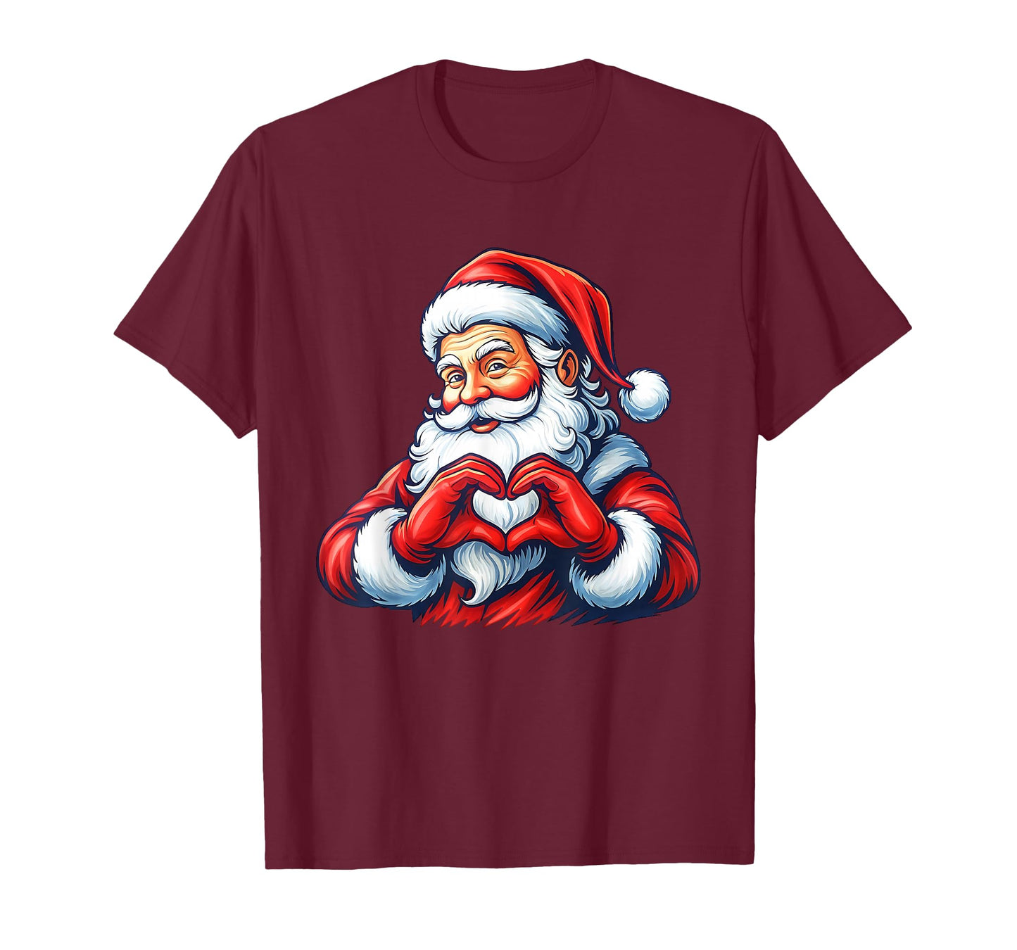 Santa Heart Hands Christmas Love T-Shirt