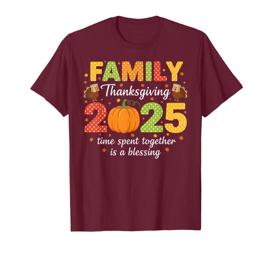 Family Thanksgiving 2025 Autumn Pumpkin Family Crew Turkey T-Shirt