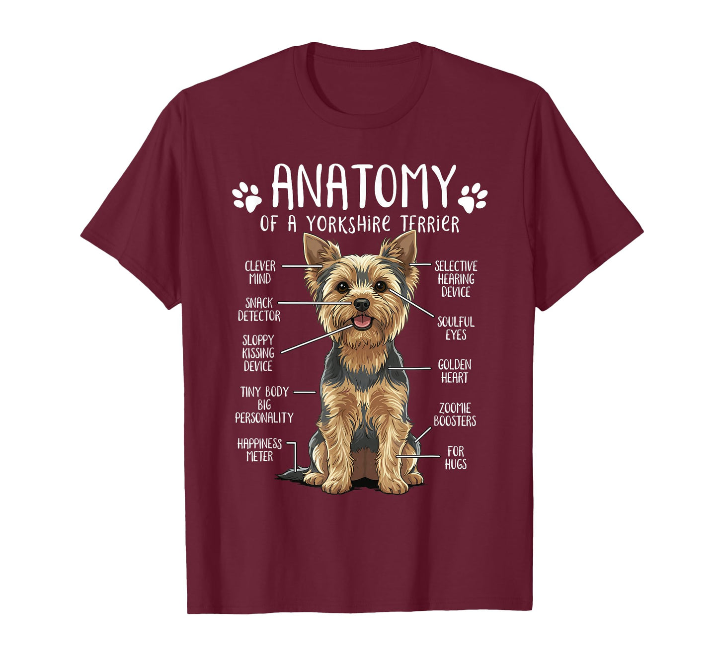 Funny Yorkie Anatomy Yorkshire Terrier Dog Lover Yorkie Mom T-Shirt