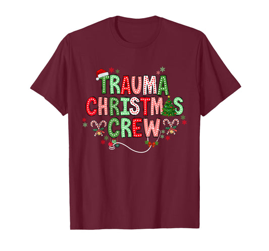 Christmas Trauma Nurse Crew Surgical Ortho Scrub Top Xmas T-Shirt