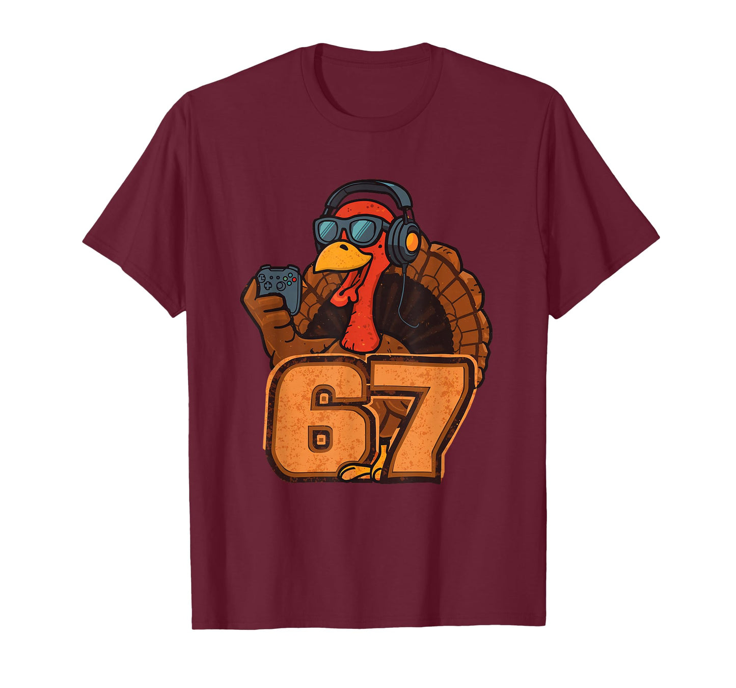 67 Funny Turkey Thanksgiving Gym Fitness Workout Six Seven T-Shirt