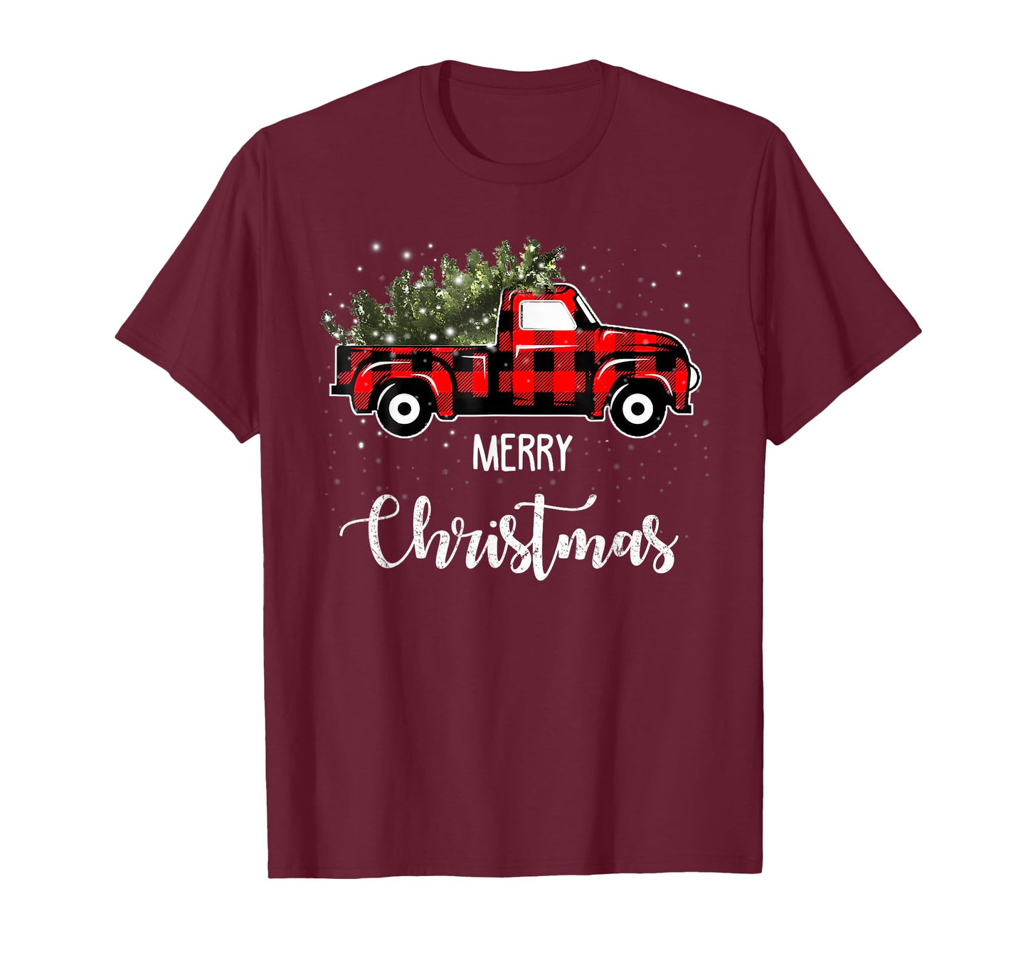 Vintage Wagon Red Truck Christmas Tree Pajama Family Xmas T-Shirt