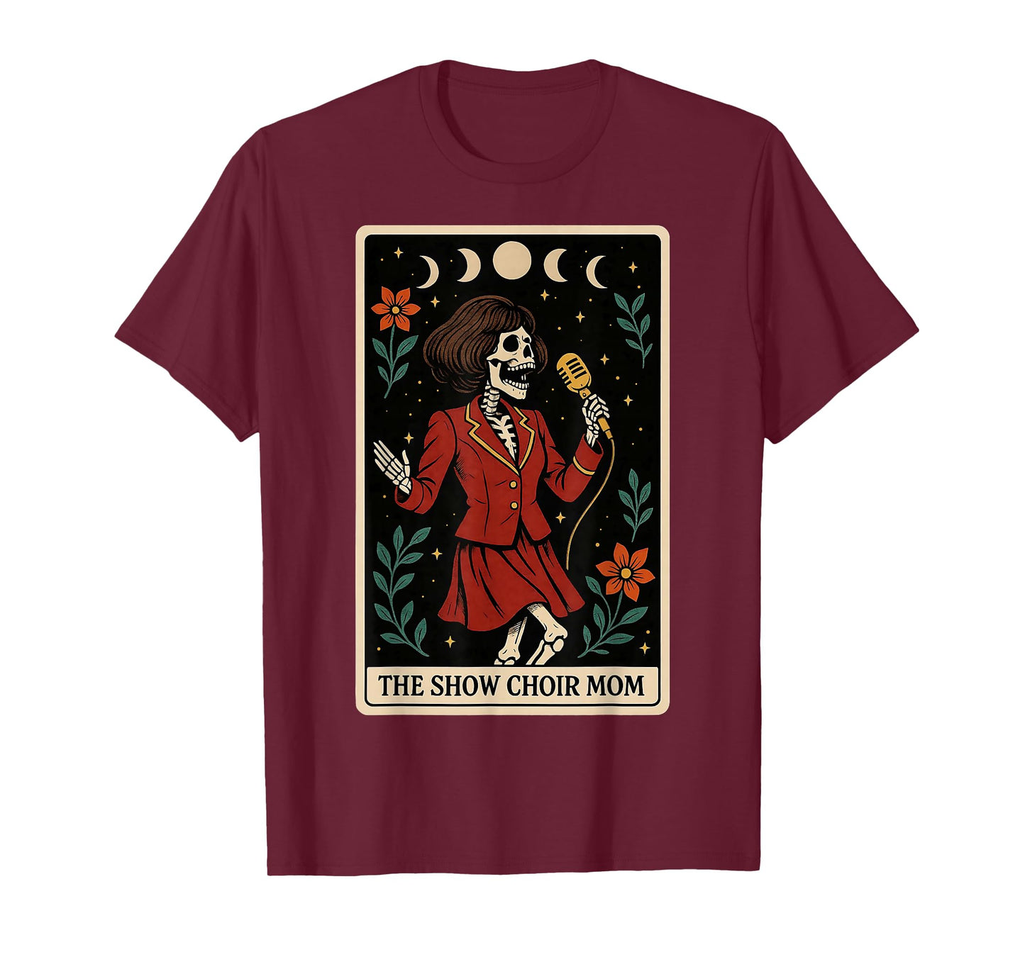 The Show Choir Mom Mama Chorister Singing Skeleton Tarot T-Shirt