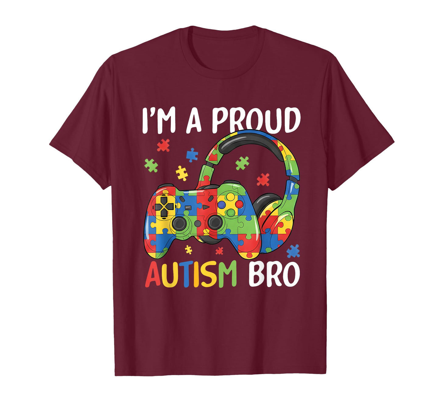 I'm a Proud Autism Brother Autism Awareness Video Game Boys T-Shirt