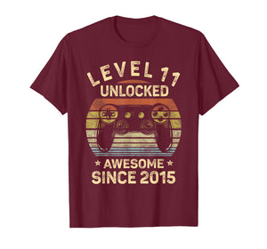 Level 11 Unlocked Awesome Since 2015 11th Birthday Gaming T-Shirt