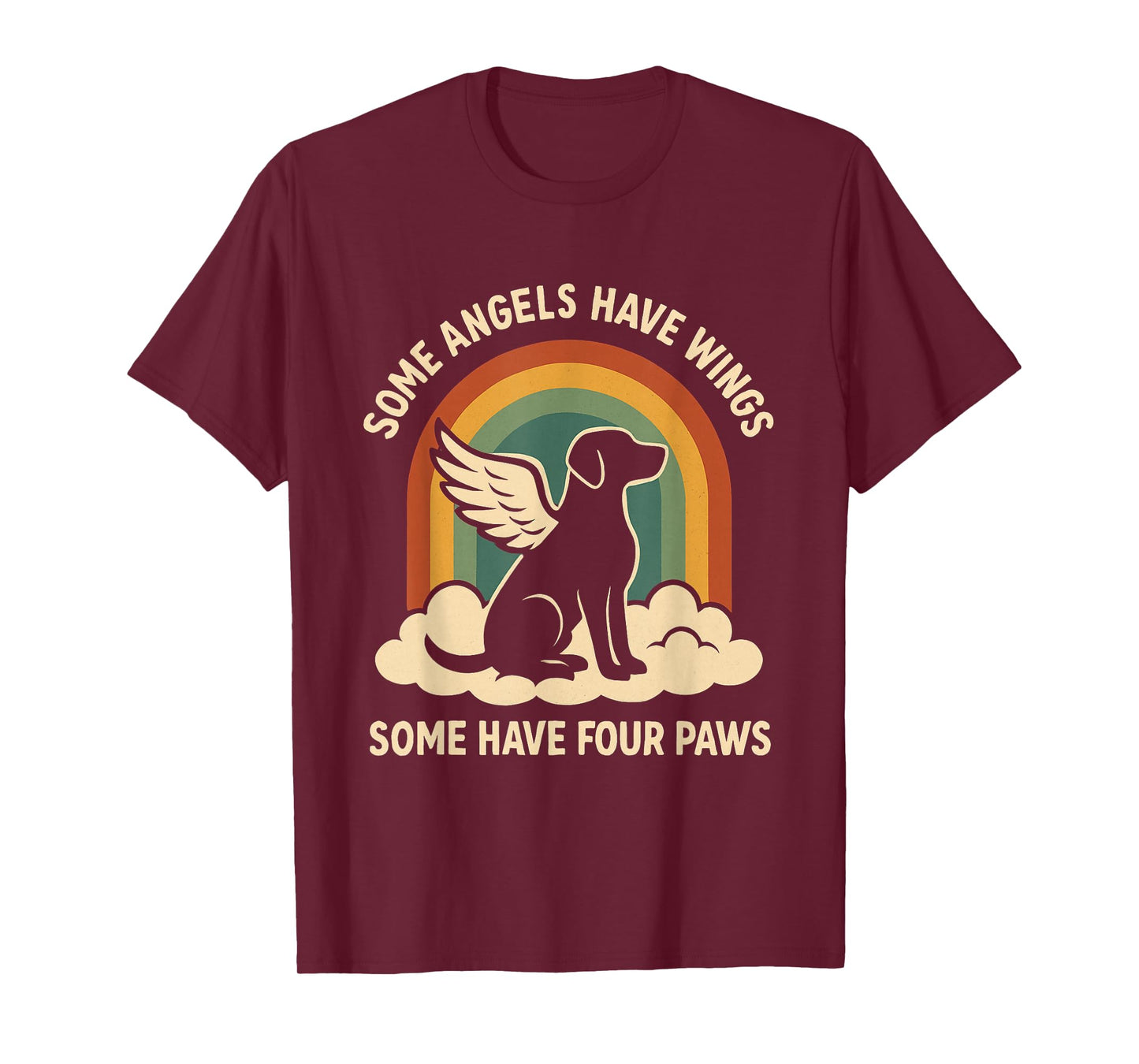 Memorial Dog Lover Puppy Pows for Men Women Dog Angel Wings T-Shirt
