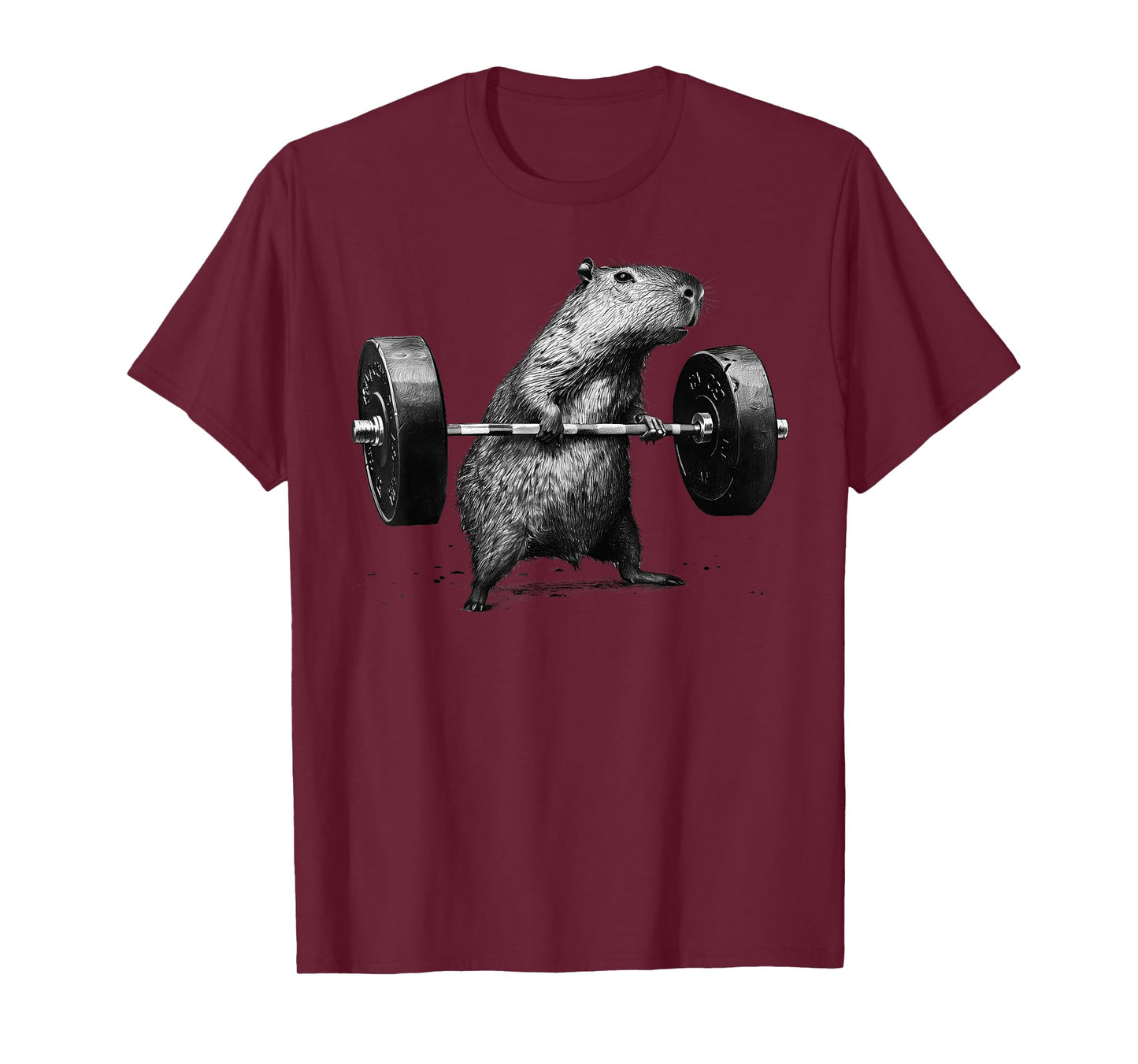 Vintage Capybara Gym Workout Fitness Weightlifting Graphic T-Shirt