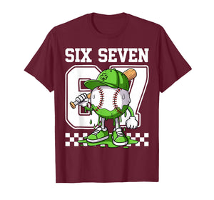 Boys St Patricks Day 67 Six Seven Baseball Ice Cream Drip T-Shirt