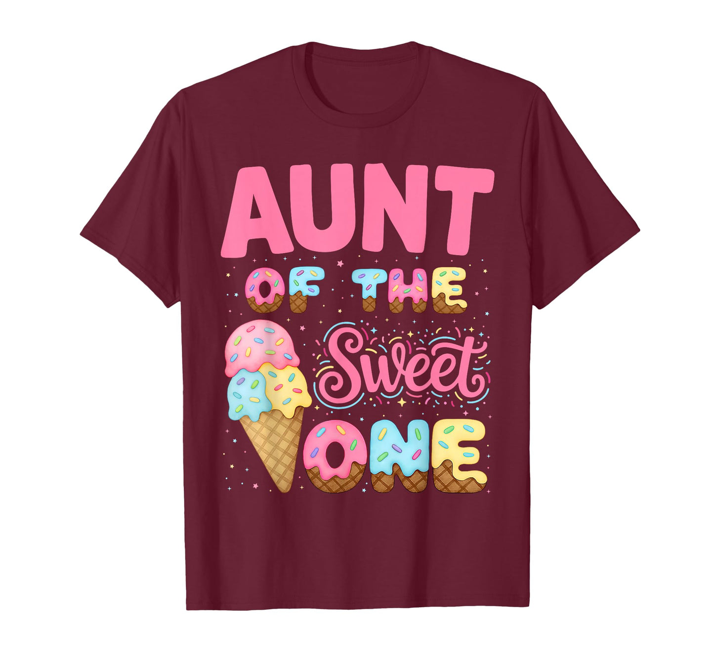 Aunt of The Sweet One Ice Cream Matching Birthday Family T-Shirt