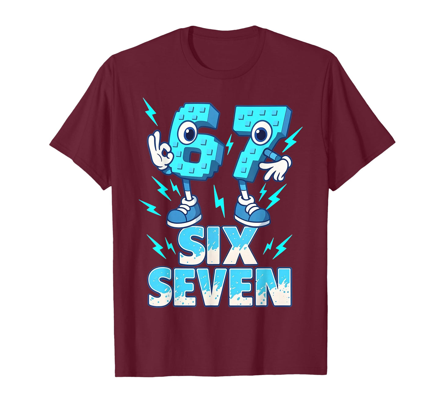 Six Seven 67 Meme Brainrot Gift for Youth Kids Boy Girl T-Shirt