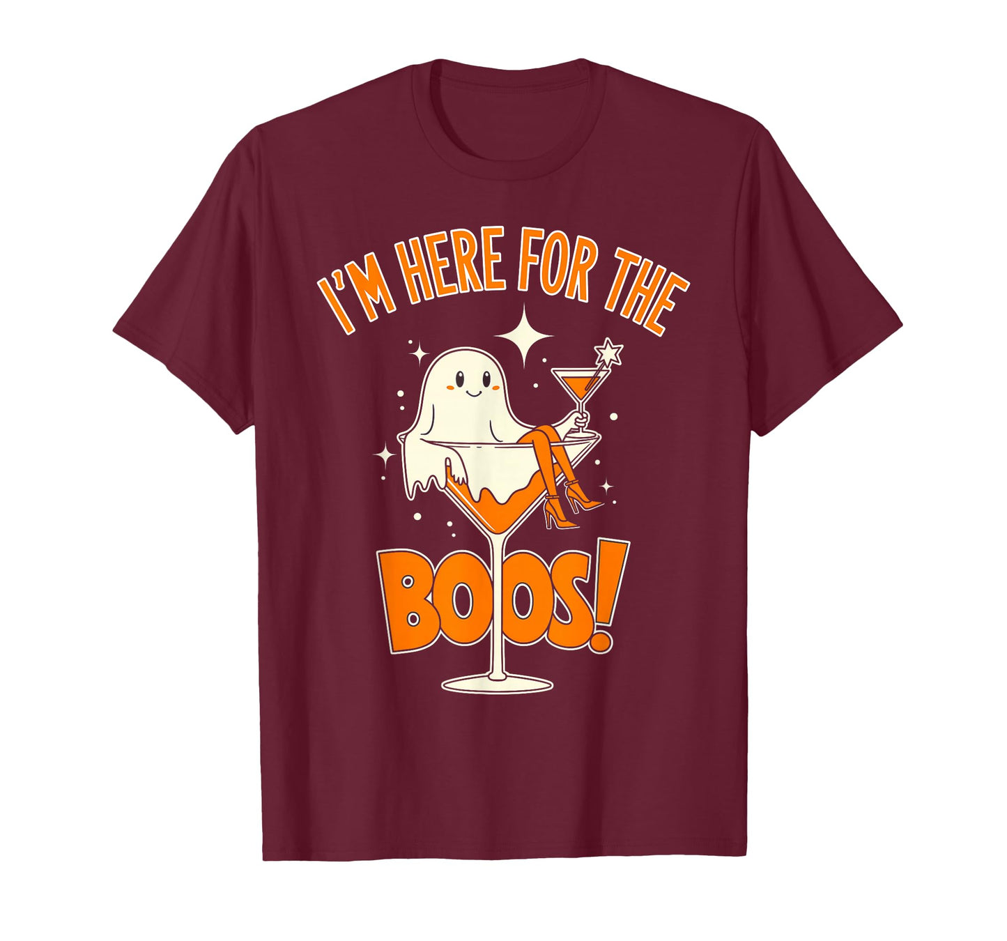 I'm Just Here for The Boos Funny Ghost Halloween Women Girls T-Shirt
