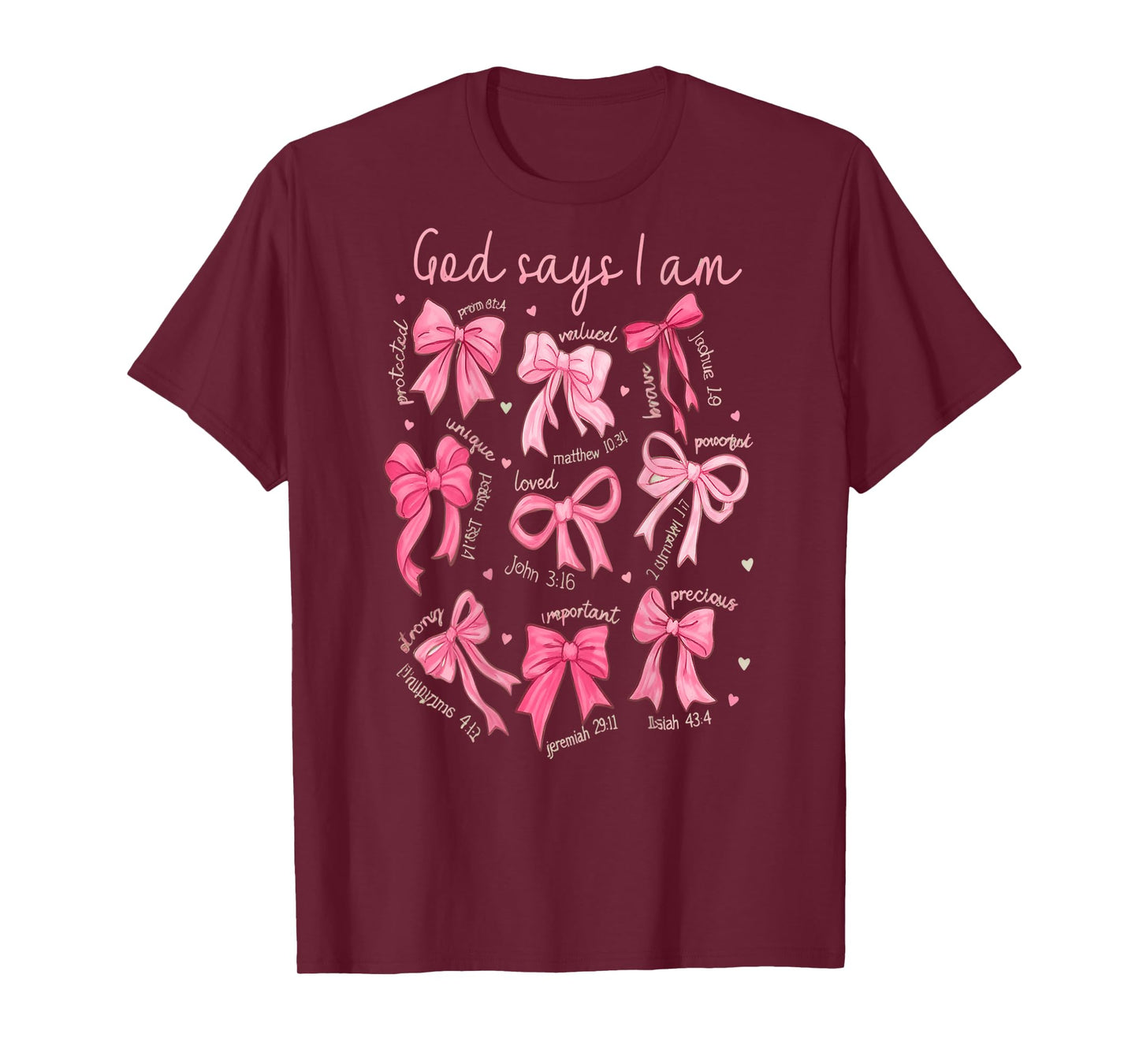 God Says I Am Coquette Bow Coquette Bow Fall Valentine Chris T-Shirt