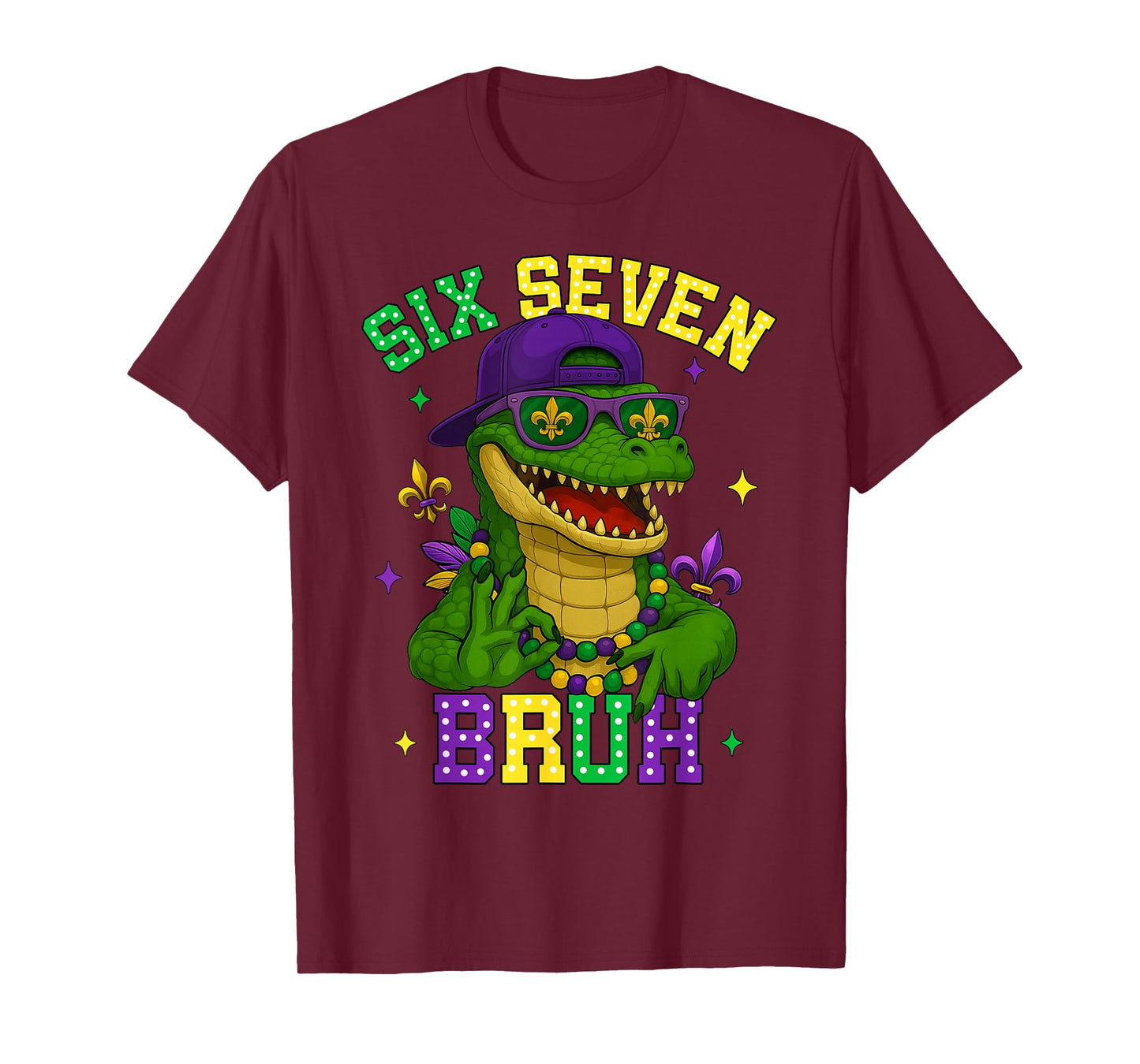 Mardi Gras 67 Alligator Mardigator Bruh Six Seven 6 7 Meme T-Shirt