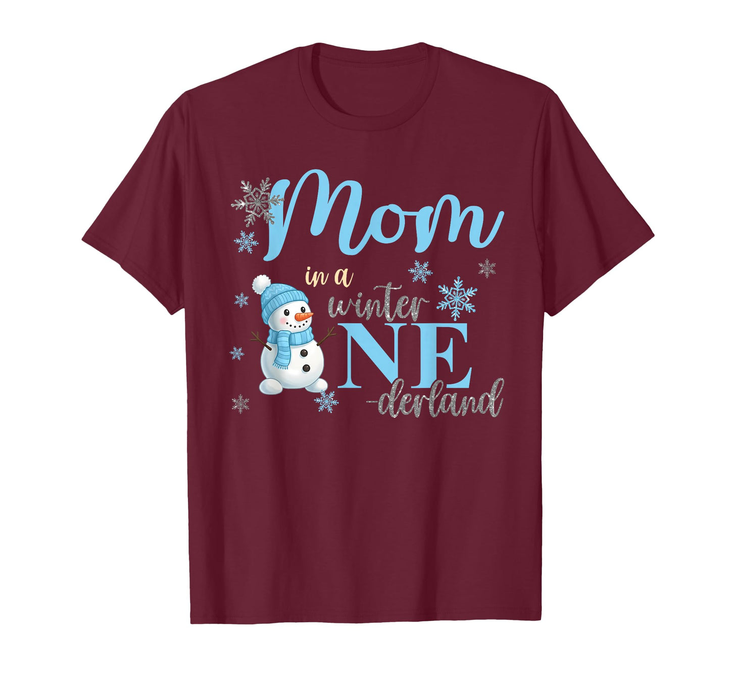 Mom in A Winter Onederland Birthday Boy Girl Cute Snowman T-Shirt