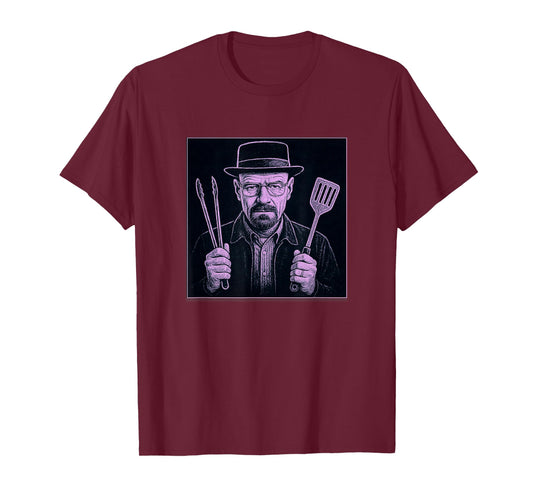 Grill Science Master Cook with Hat, Tongs & Spatula T-Shirt