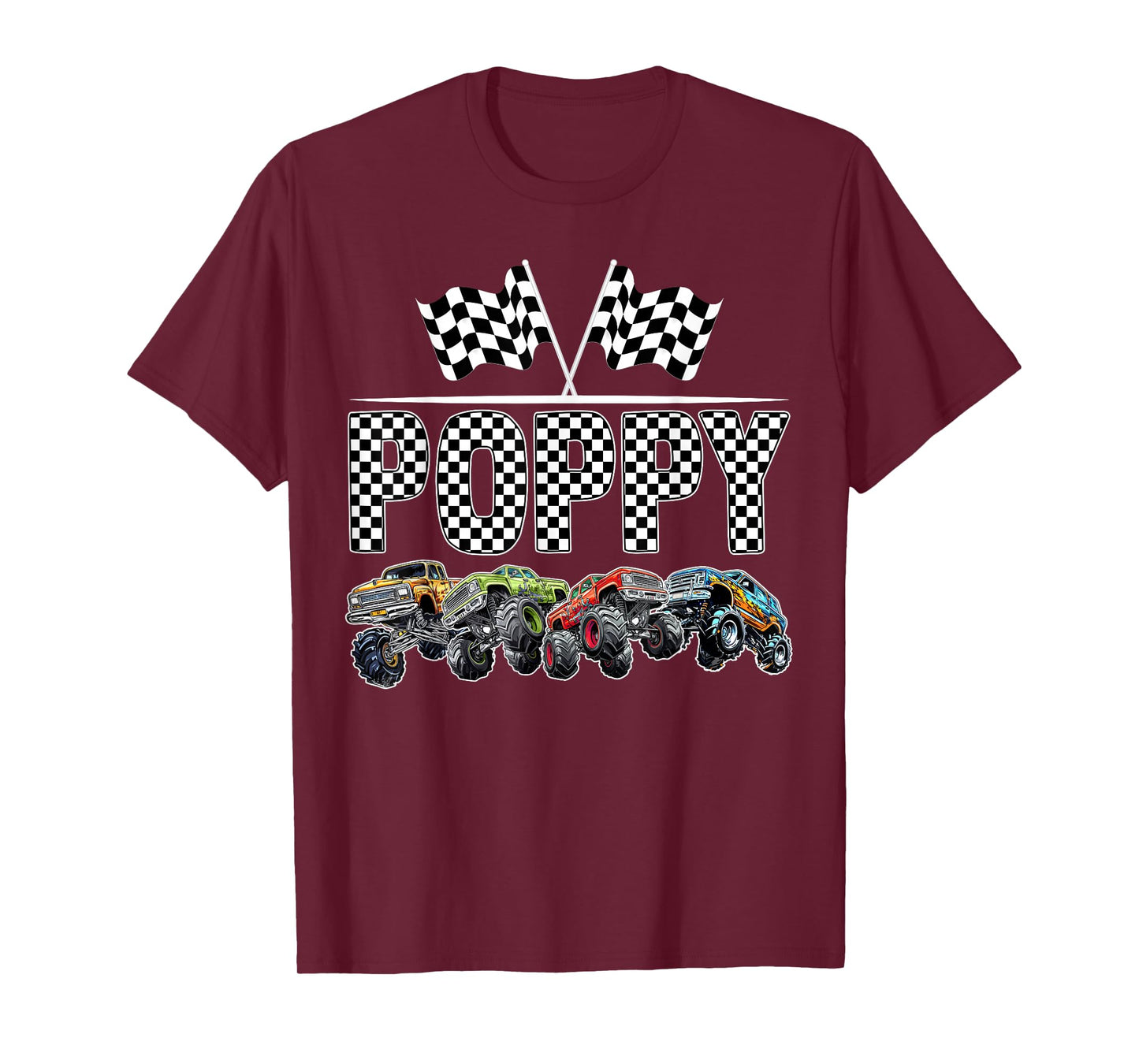 Poppy Retro Monster Truck Family Birthday Matching T-Shirt