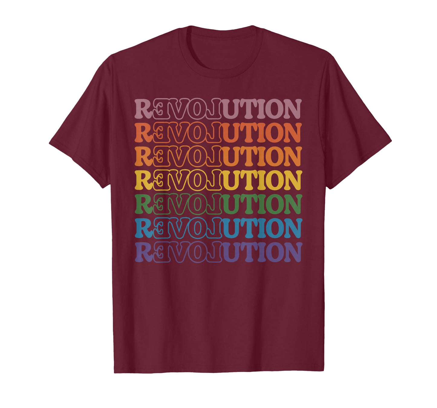 Retro Revolution Love Groovy 70s Style Vintage Typography T-Shirt