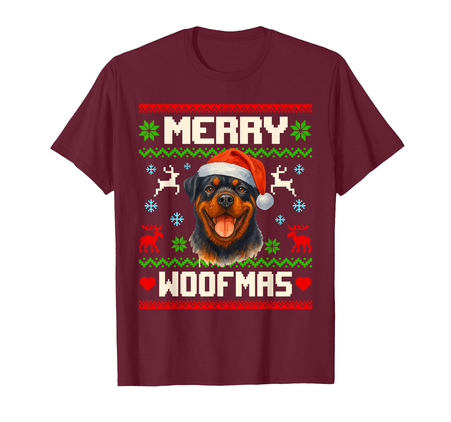 Rottweiler Dog Christmas Ugly Sweater Pet Dog Lover Xmas T-Shirt