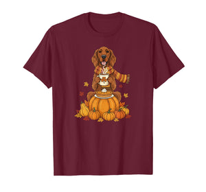 Irish Setter Coffee Autumn Thanksgiving Womens Mens Kids T-Shirt